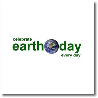3dRose ht_16019_1 Celebrate Earth Day-Iron on Heat Transfer for White Material, 8 by 8-Inch
