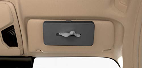 AG PARTS ONLINE Tissue Box Car Sun Visor Napkin Holder Case Dispenser Universal Organizer Black