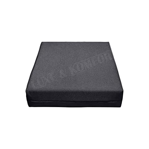 Luxe & Komfort® Orthopaedic Memory Foam Comfortable Wheelchair Cushion for Back Pain [Zipper Enclosure] [Made In UK] (18 x 16 x 4) Cover