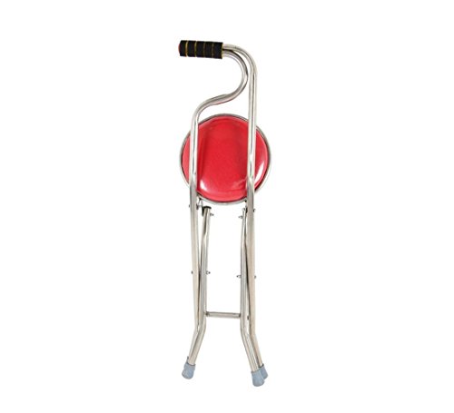 Tabouret en cuir pliable pour pause de marche des seniors