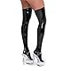 Latex Overknee Strümpfe in Wetlook Optik Kniestrümpfe Overknee Strümpfe Oberschenkelhohe Strumpfhosen für Damen Sexy Knielange Strümpfe aus Lackleder Halterlose Overknee Strümpfe in Wetlook Optik