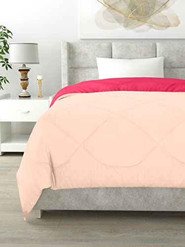 Image of Clasiko Reversible Single Bed Comforter; 60x90 Inches; 200GSM; Pink & Peach