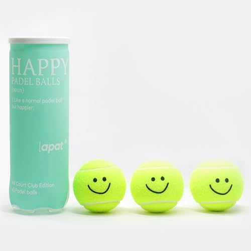 Image of LAPAT Padel Balls - Single can w 3 Balls - Pro Quality - Paddle Tennis (Standard. Happy)