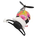 Levemolo ヘルメットをかぶった猫の樹脂製オーナメント プロペラ付き 自転車 オートバイ 車のハンドルバー装飾 取り外し可能 軽量 精巧なデザイン