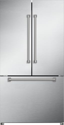 Thor Kitchen Gordon Ramsay 36 Inch 20.3 cu ft French Door Counter Depth Refrigerator with Ice Maker in Stainless Steel