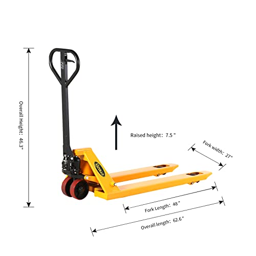 Apollo A-1002 Hand Pallet Jack Truck Standard Duty Industrial Pallet Truck 5500Lbs Capacity 27''W X 48''L Forks thumb #2