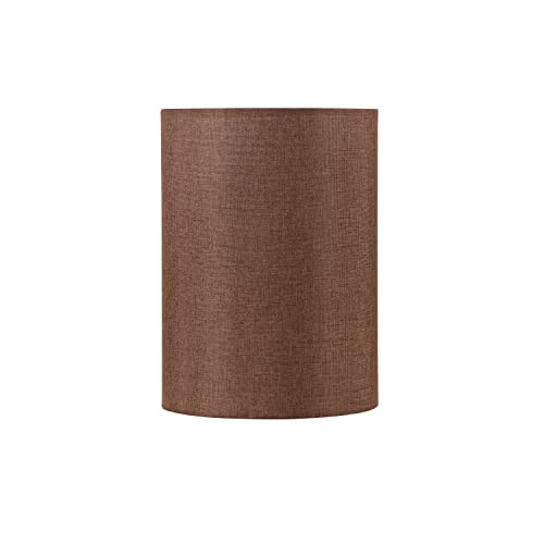 Aspen Creative 31310 Contemporary Drum (Cylinder) Shaped Spider Construction Lamp Shade in Dark Brown, 8" wide (8" x 8" x 11")