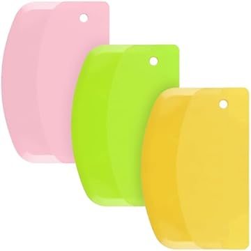 SURDOCA Spatola Pizza Tarocco per Impasti - 3 PCS 13,5 x 9 cm Tagliapasta, Spigolo Vivo & Angoli Taglierino per Pane, Anti Scivolo Raschietto Taglia Impasto Pizza Pasta Fresca