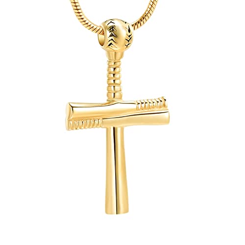 Croix commémorative en acier inoxydable or pour cendres de deuil