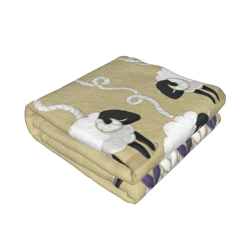 Couverture de lit EdWal en microfibre légère imprimé mouton
