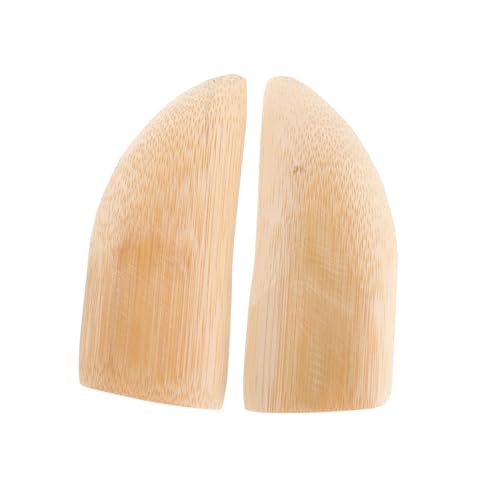 Cabilock 1 Pair Hand Carved Divination Holy Cups Temple Decoration Items Divination Tools Table Ornaments Chinese Divination Tool Holy Divination Cups Sacred Gua Cup Beige