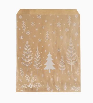 Christmas Paper Bags Enchanted Forest Shop Counter Gift Candy Bags Favours Festive party (Enchanted Forest, 400 bags 7x9)