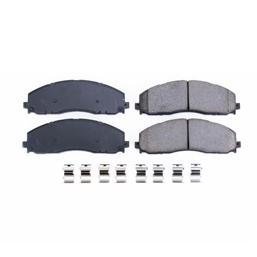 Image of PowerStop Front Brake Pads for Ford F-250 Super Duty 2012-22 |F-350 Super Duty 2012-22 |F-450 Super Duty 2013-16 - Z17 Ceramic Brake Pads with Installation Hardware, 17-1680