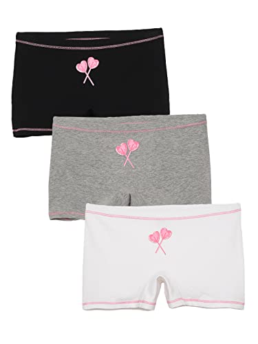 Image of mackly Girls Boxers (Pack of 3) - Cotton Boxer Shorts, Seamless Comfort, Mid Waist Boyshorts Panties