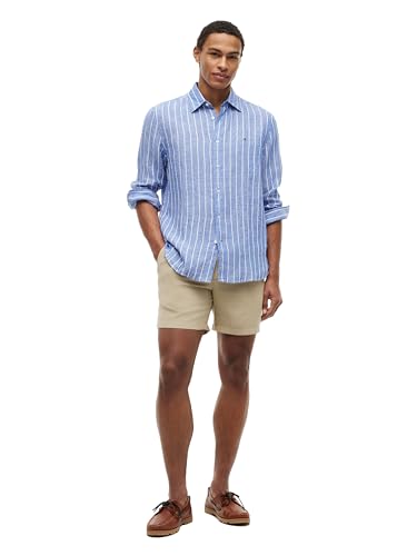 Image of Tommy Hilfiger Men's Long Sleeve Casual Linen Button Down Shirts in Regular Fit