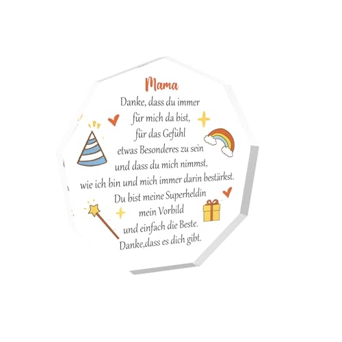 Regalo de mamá, regalos para mamá, regalo de cumpleaños, regalos del día de la madre para mamá, hija hijo, regalo de madre, placa de acrílico, decoración de muebles de oficina, regalos de Navidad para