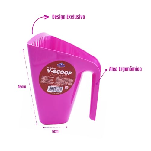 Pá Higiênica Com Furba Para Caixa De Areia De Gatos Cães (Rosa)