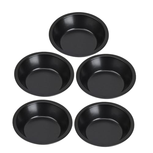 BESTYASH 5pcs Non-stick Carbon Steel Mini Cake Pans Round Tart Baking Tray Small Cakes Desserts and Bread for Home and Bakery Use