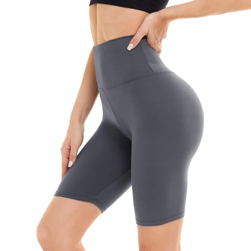 DDOBB Damen Radlerhose High Waist Kurze Sporthose Bauchweg Shorts Blickdicht Knielang Sportshorts Unterhosen Leggings Sommer für Sport Yoga Gym