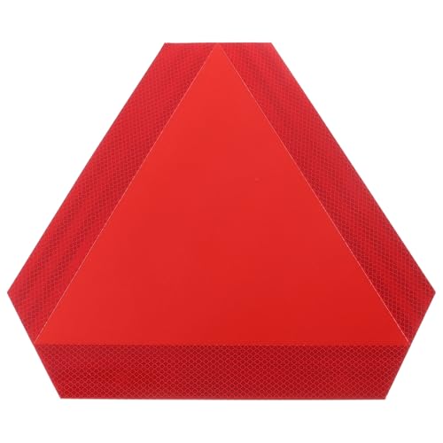 STAHAD Señal Reflectante para Vehículo de Movimiento Lento, Tablero de Advertencia Triangular Rojo de Aluminio Resistente a Altas Temperaturas, Panel Reflector Trasero para Coches,