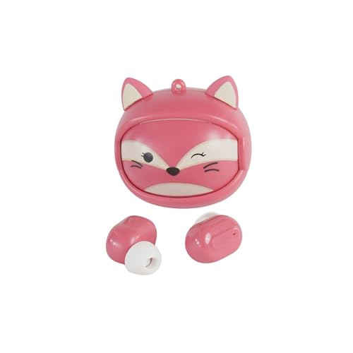 Squishmallows Fifi The Fox Écouteurs sans Fil avec étui de Chargement changeant de Visage Bouton Lecture/Pause Microphone intégré pour Les appels Portée Bluetooth 10 m Contrôle du Volume