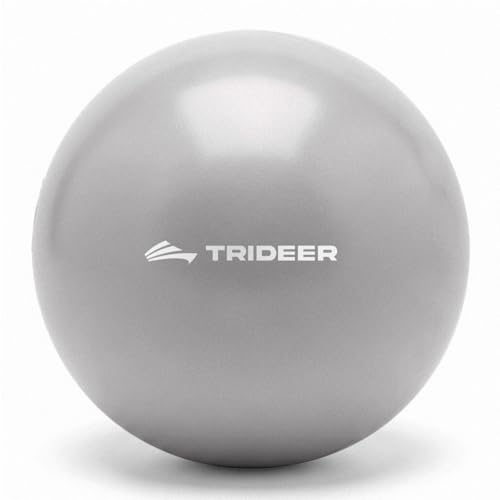 Image of Trideer 9-Inch Pilates Ball, Small Exercise Ball for Yoga, Core Training, Physical Therapy, Balance, Stability and Stretching Pilates Equipment with Inflation Straw (Silver)
