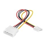 FITE ON 4-pin Molex Male (LP4) to 4-pin Floppy FDD Female (SP4) Power Adapter Cable