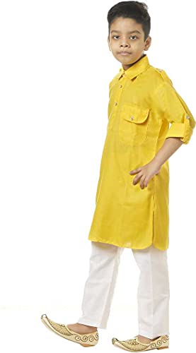 Image of HRR Boys Pathani Suit in 100% Cotton (Kurta + Pyjamas)