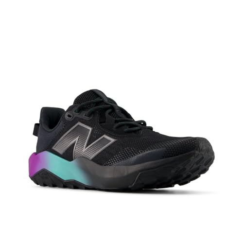 New Balance Women's DynaSoft Nitrel V6 Trail Running Shoe, Black/Black Metallic/Cyber Jade, 7.5 M