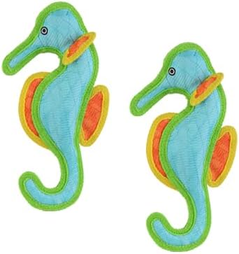Brinquedo de Pelúcia para Cães Tuffy® DuraForce® Seahorse com Camadas Reforçadas e Apitos, Pacote com 2