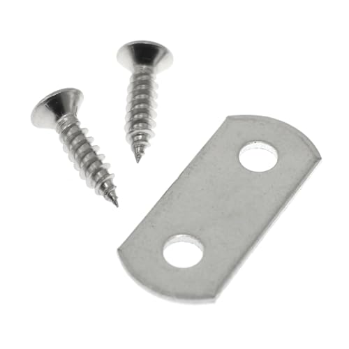 Image of 20PCS Iron Galvanized Flush Canvas Clip Frame Mirror Clip Silver One Piece Metal Corner Fixed Attachment Fitting Frame Mounting Clip with Holes Screw for Mirror Shelf Cabinet Frame Mounting