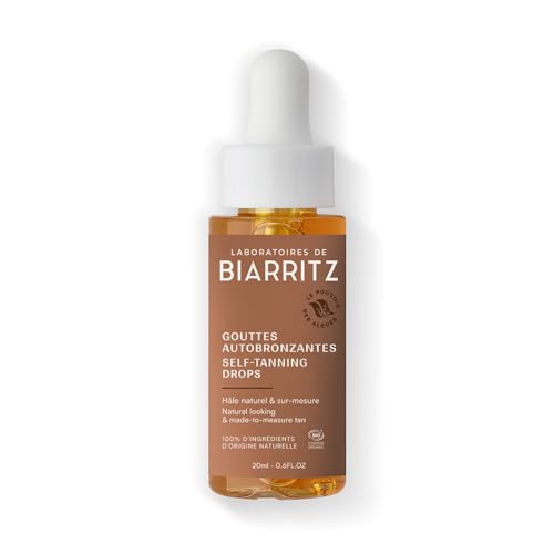 Laboratoires de Biarritz - Gouttes Autobronzantes - Certifiées Bio - Visage et Corps - Teint Hâlé et Sur-Mesure - 20 ml - Fabriquées en France