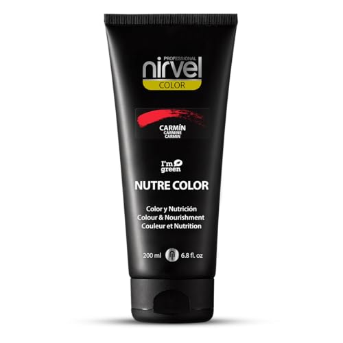 Nirvel NUTRE COLOR FLUOR Carmin 200 mL Mascarilla Profesional - Coloración temporal - Nutrición y brillo