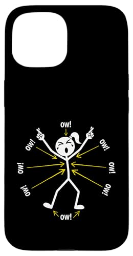 Ow Ow Ow Ow Stickman Figure Humorous Chronic Pain Awareness �X�}�z�P�[�X iPhone 15 �p