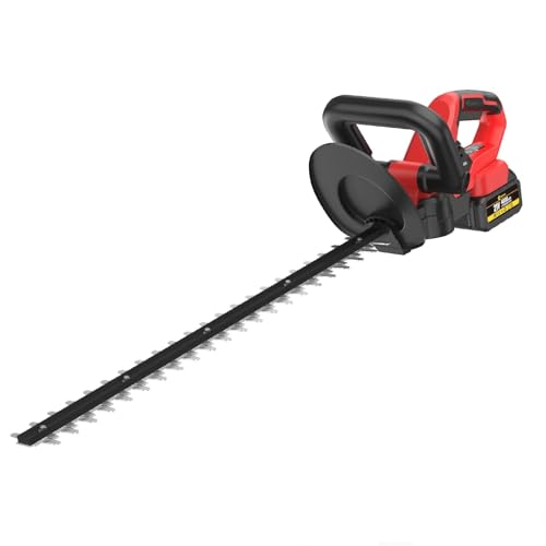 Cortasetos inalámbrico, longitud de corte de 480 mm, hoja de 15 mm de ancho, cortador de jardín de mano ligero con batería y cargador incluidos