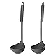 Suppenkelle, Joyfair 2-teiliges Silikon Schöpfkelle Set, Hitzebeständigkeit Schöpflöffel mit Griff aus Edelstahl, 30cm Groß Soßenlöffel zum Kochen/Rühren/Servieren, Gesund & Antihaft - Grau