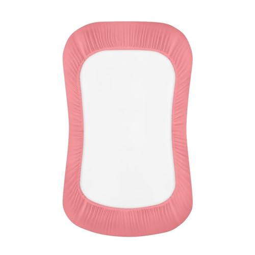 Image of ZOUTAIRONG Cow Strawberry Baby Bassinet Sheets Stretchy Soft for Oval Hourglass Rectangular Bassinet Mattress Pad Stylish Mattress for Baby Bassinet Mini Crib Sheets Pink