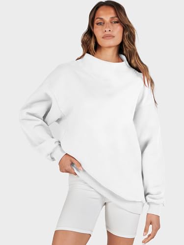Image of ANRABESS Womens Oversized Sweatshirts Mock Neck Pullover