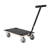 Werkzeugkönig Transportroller 400 kg - Rollbrett 55 x 34,5 cm - Multiplexplatte Siebdruckbeschichtung - Vollgummirollen - inklusive Handgriff