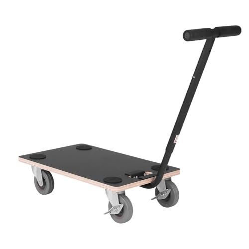 Werkzeugkönig Transportroller 400 kg - Rollbrett 55 x 34 5 cm - Multiplexplatte Siebdruckbeschichtung - Vollgummirollen - inklusive Handgriff