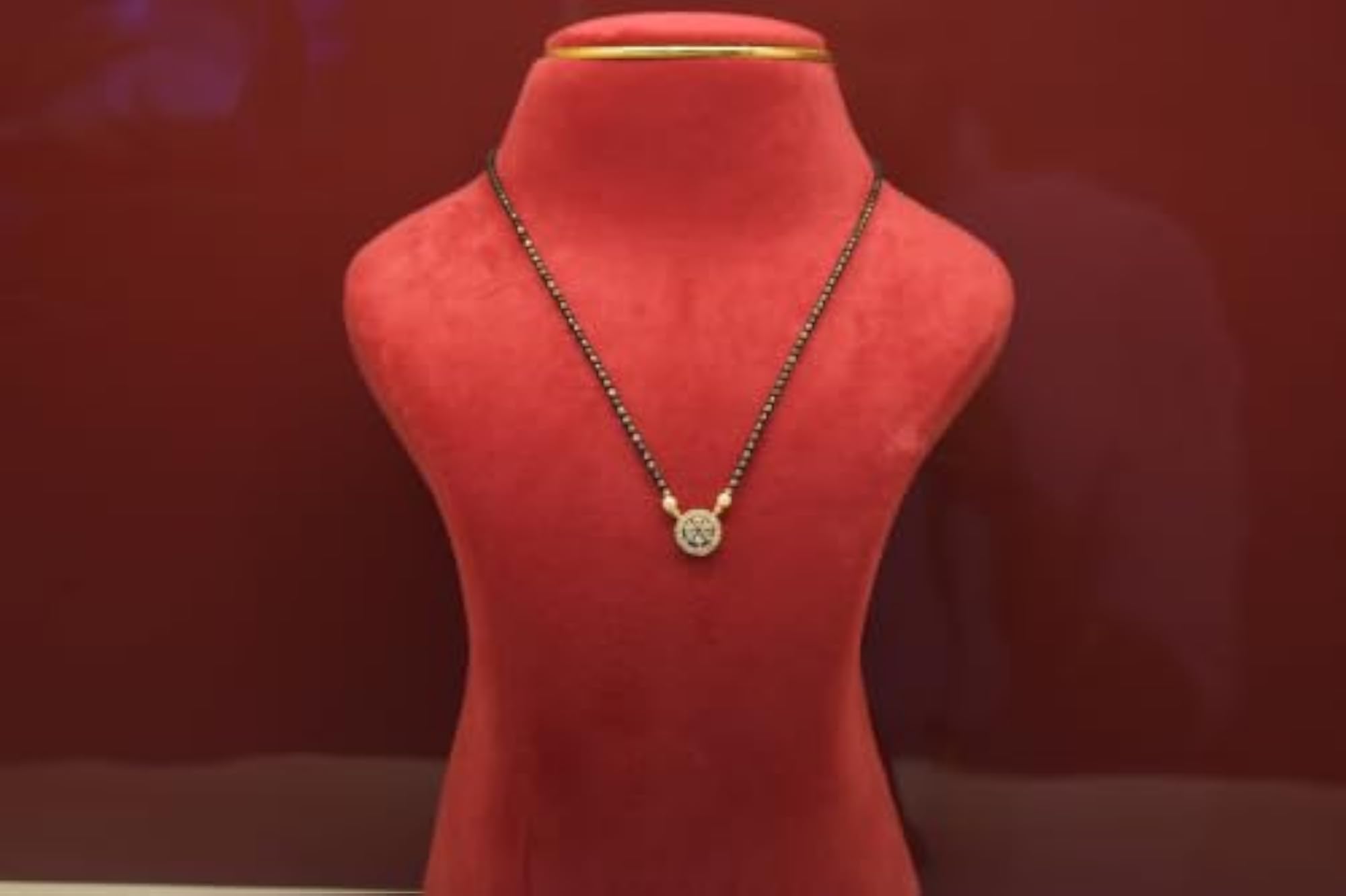 Women's SBJ Gold Plated Mangalsutra with Round CZ Pendant