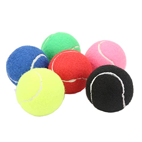 Gavigain 6Pcs Tennis Balls,Tennis Training Balls Multicolor Cashmere and Rubber Tennis BallsSet for Clubs Youth Training