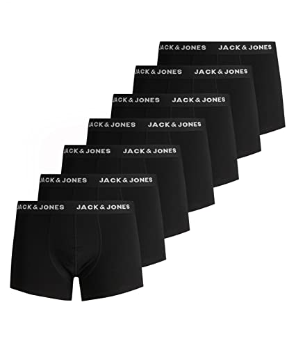 JACK & JONES Herren JACBELMO Trunks 7 Pack, Black/Logo Weiß/C, XXXL