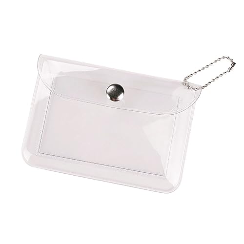 3 Pcs Womens Transparent Card Holder Wallet Small Coin Purse Keychain Mini Change Pouch Credit Card Case Clear