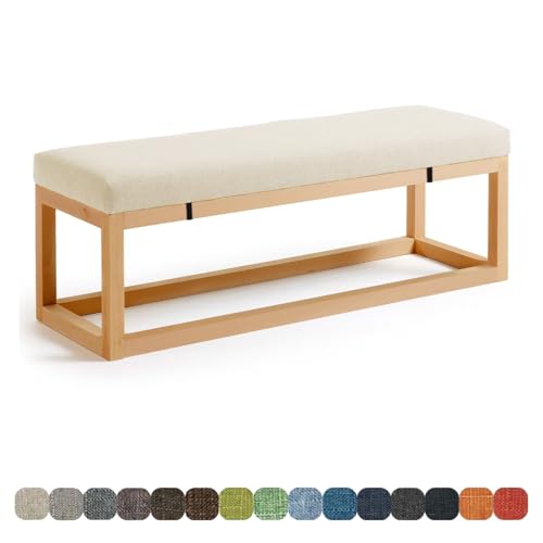 Lsjoaw Cojín Banco de Jardín 80X40X3CM Cojines para Bancos,Cojines para Columpios Cojines Banco de Terrazas Cojín Grueso para Banco de jardín Comedor Antideslizante,Caqui