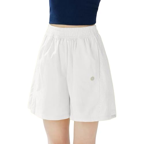 Pantalones cortos de secado rápido para niñas, para verano, natación, playa, pantalones atléticos holgados, cintura elástica, pantalones deportivos de pierna ancha, casuales, transpirables, ligeros