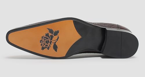 Santimon Men’s Leather Oxford Dress Shoes – Classic Lace-Up Formal Derby Shoes with Crocodile Embossed Detailing, Anti-Slip Sole & Cushioned Insole for Business, Wedding & Party3