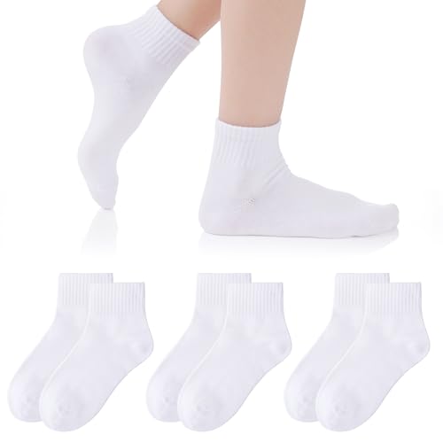 Dxhycc 4 Pairs Kids Athletic Crew Socks Soft Cotton School Uniform Socks for Boys Girls Casual Sports2