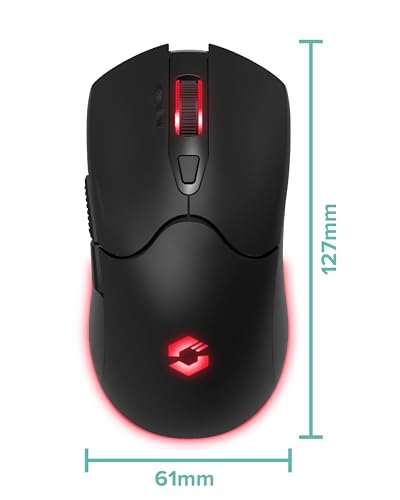 VELOX Mouse Gaming Wireless RGB - Mouse per PC senza Fili con Batteria ricaricabile, USB-C, 4800 dpi, programmabile, leggero, ricevitore USB nano, illuminazione LED RGB, nero - Mouse gaming - Immagine 4
