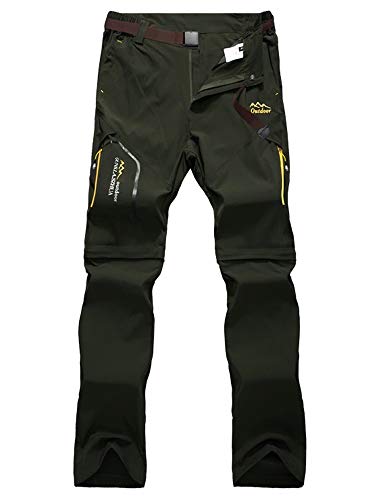 Phorecys Herren Wanderhose Cabrio Stretch Outdoor Cargo Hose Safari Reise Shorts XXXXXL armee-grün Cover